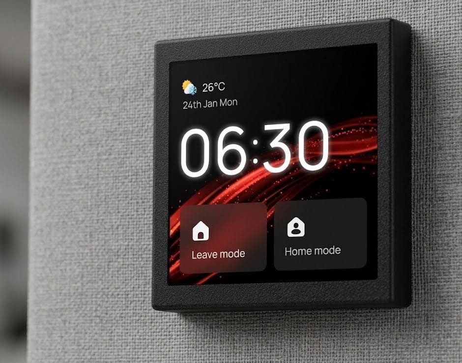 Norvixx Infinix Ultra wall display showing home modes